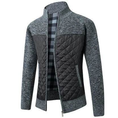 Adam – Herrenjacke mit Hohem Kragen und Solidem Look, Warmer Pullover für Herbst und Winter