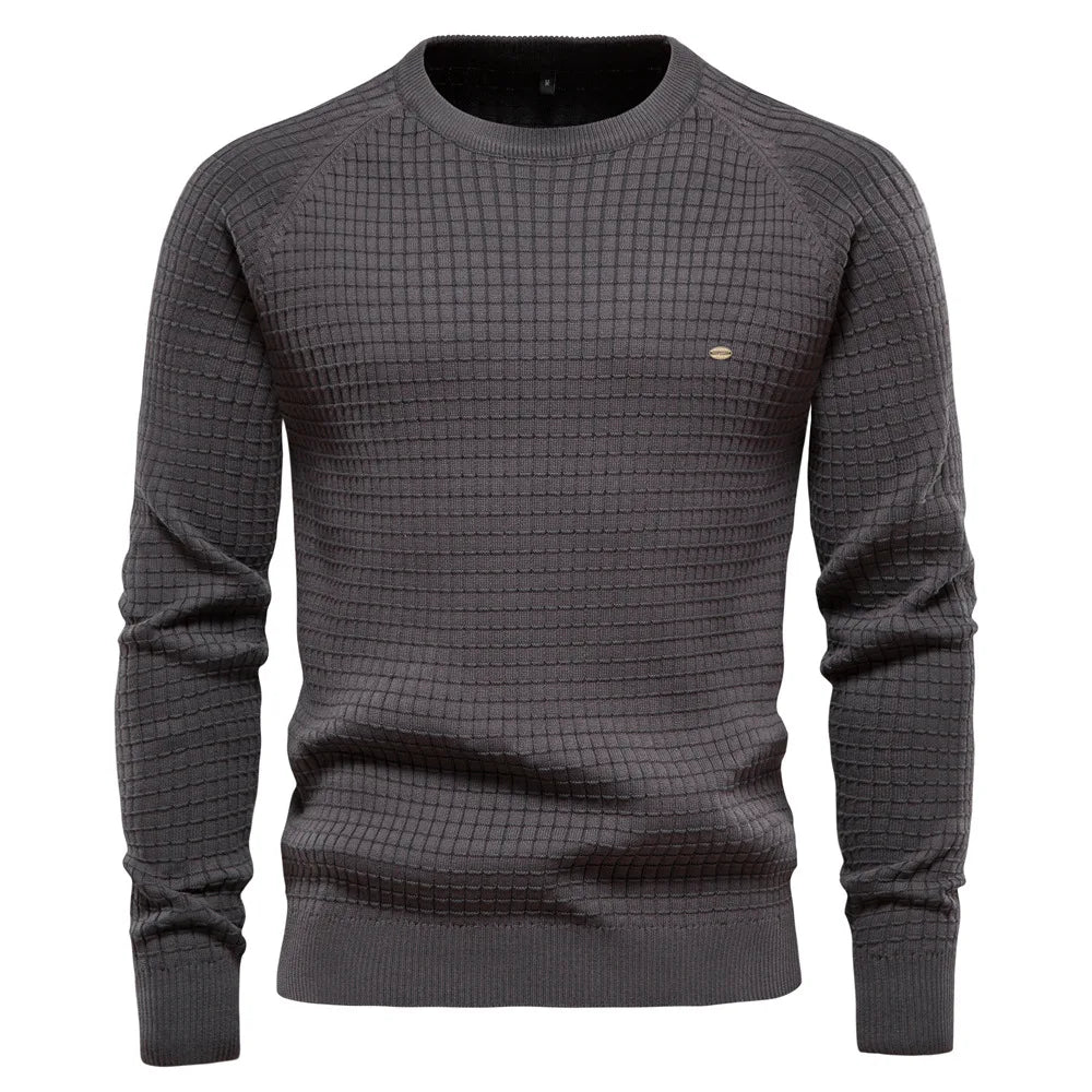 Jason – Klassischer Rundhals-Pullover mit Karo-Muster für Herren