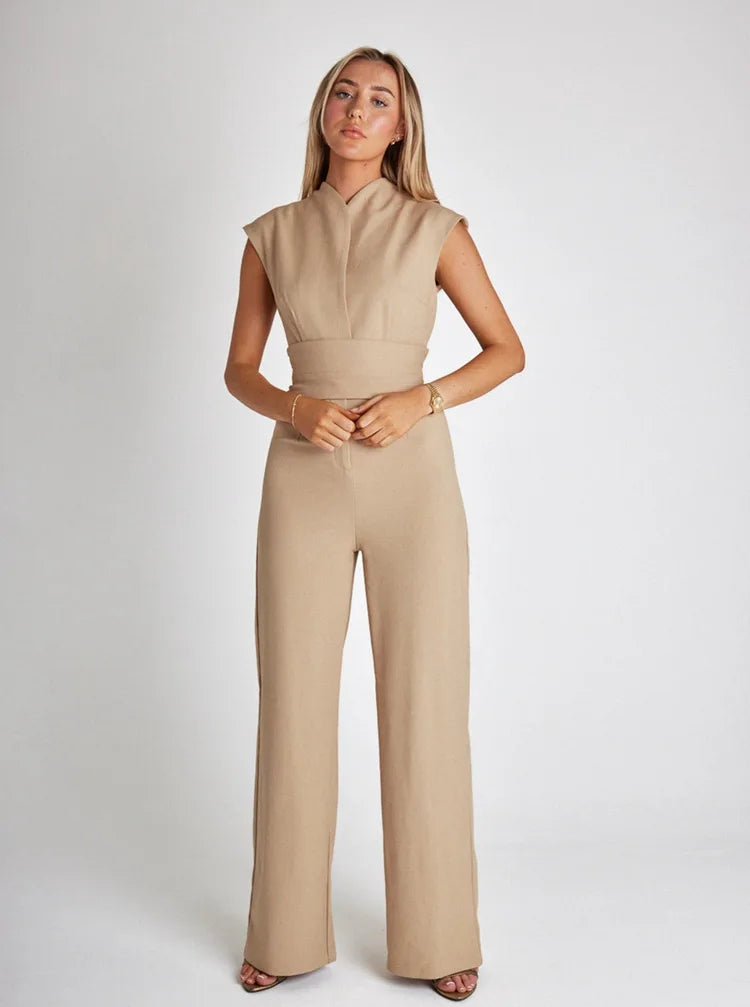 Pamela – Ärmelloser Damen-Jumpsuit mit Weitem Bein