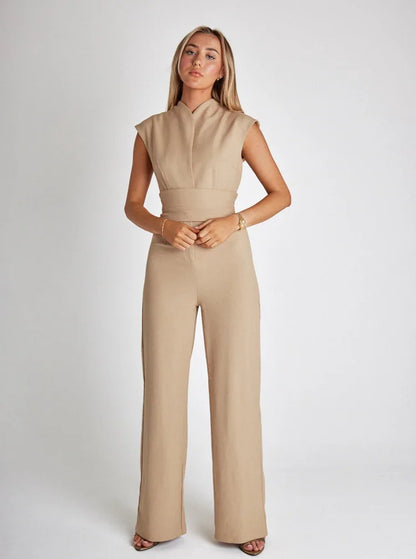 Pamela – Ärmelloser Damen-Jumpsuit mit Weitem Bein