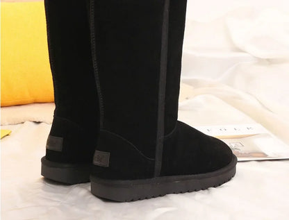 Amanda – Damen Schneestiefel aus veganem Leder mit australischem Fell