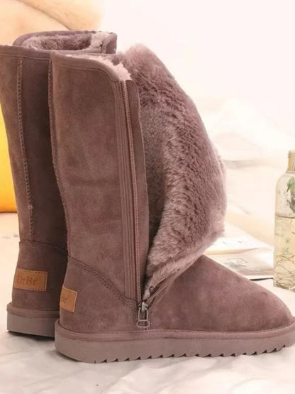 Amanda – Damen Schneestiefel aus veganem Leder mit australischem Fell