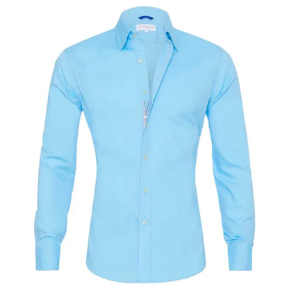 Max – Herren-Oxfordhemd in Hellblau – Slim-Fit Button-Top mit Stilvoller Reißverschlussleiste