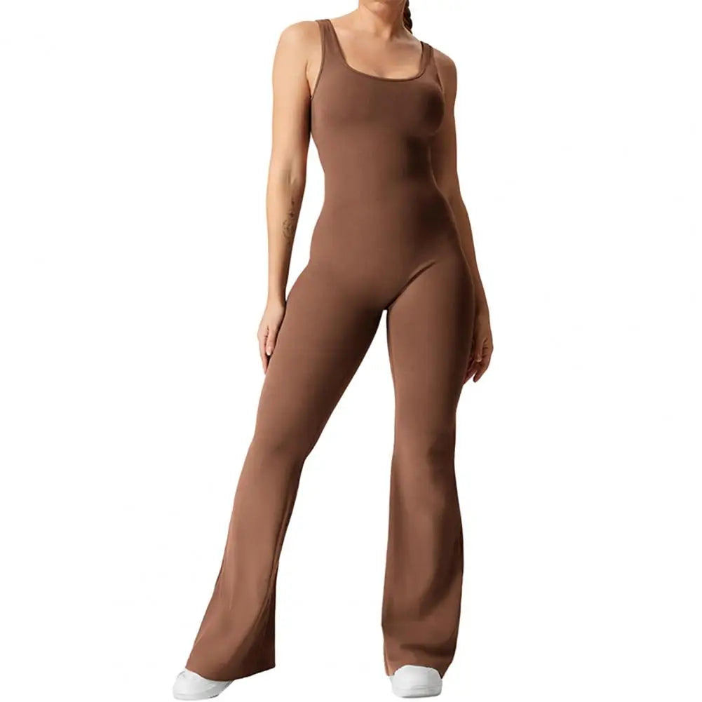 Marion – Damenhochtaillierter Jumpsuit mit ausgestelltem Saum