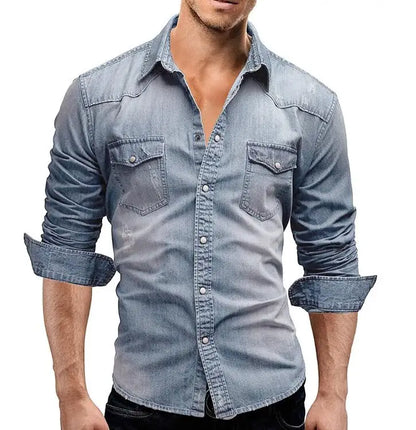 Steve – Herren Langarmshirt aus Denim