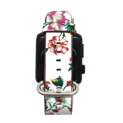 Brenda – Buntes Florales Veganes Lederarmband für Apple Watch