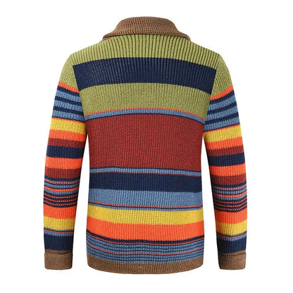 Dale – Multicolor Herrenstrickjacke mit Retro-Design