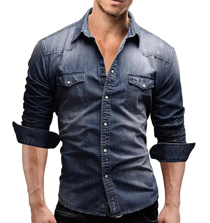 Steve – Herren Langarmshirt aus Denim