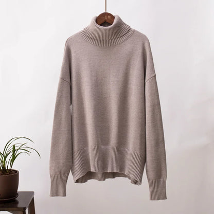 Kelly – Damen Kaschmirpullover mit Hohem Kragen