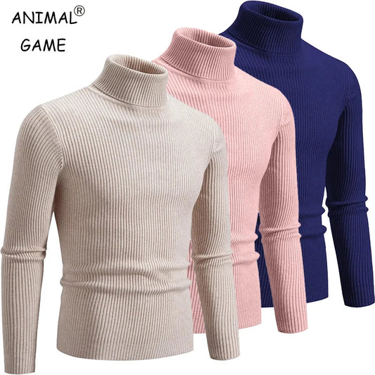 Clive – Warmer Herrenrollkragenpullover mit Streifen