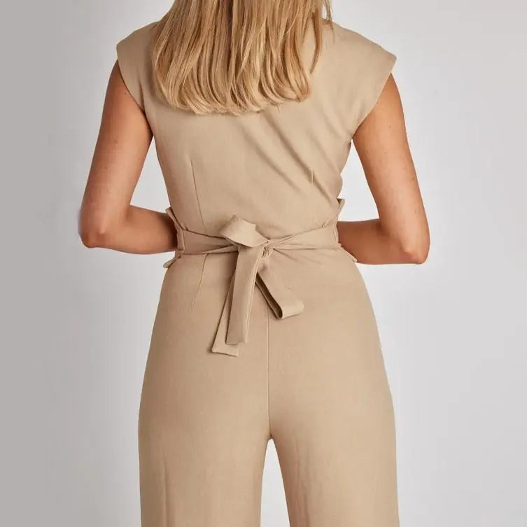 Pamela – Ärmelloser Damen-Jumpsuit mit Weitem Bein