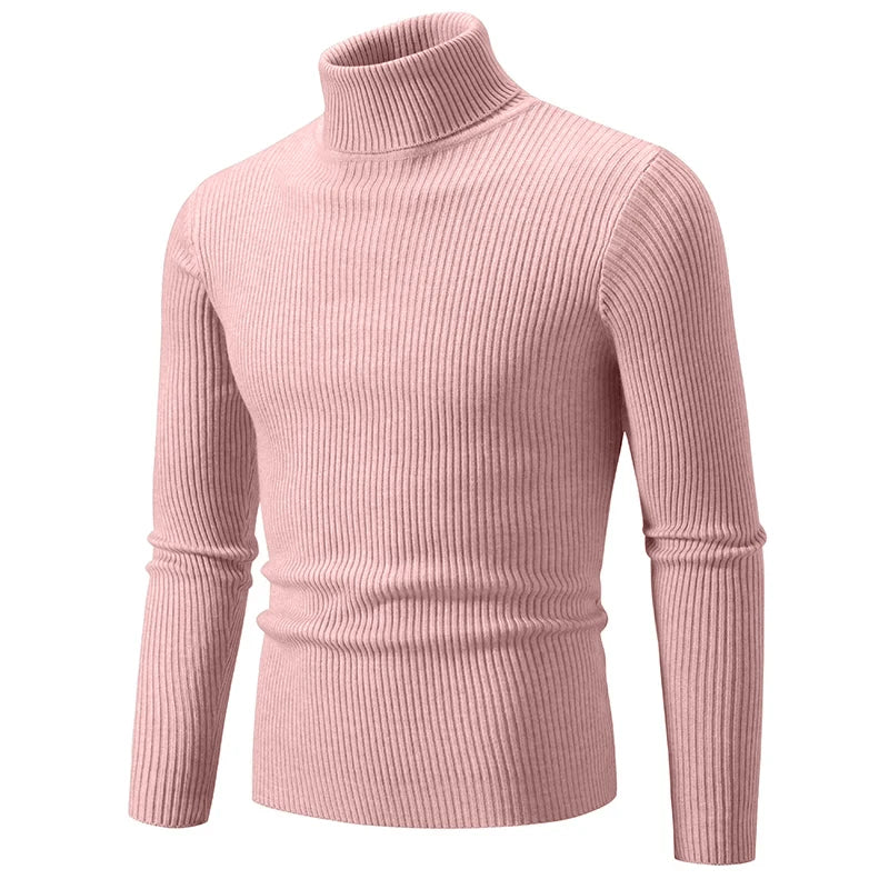 Clive – Warmer Herrenrollkragenpullover mit Streifen