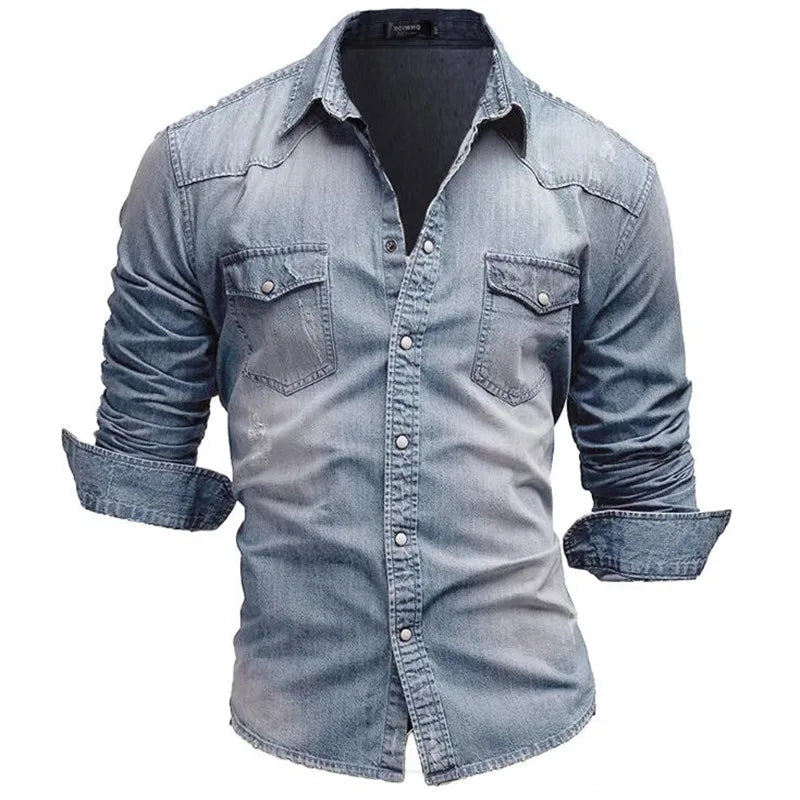 Steve – Herren Langarmshirt aus Denim