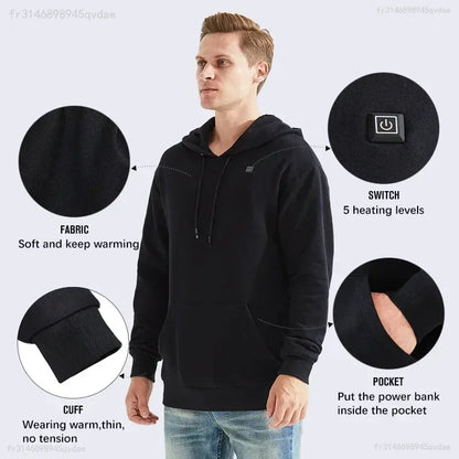 Jeff – Herren USB Beheizter Winter Hoodie