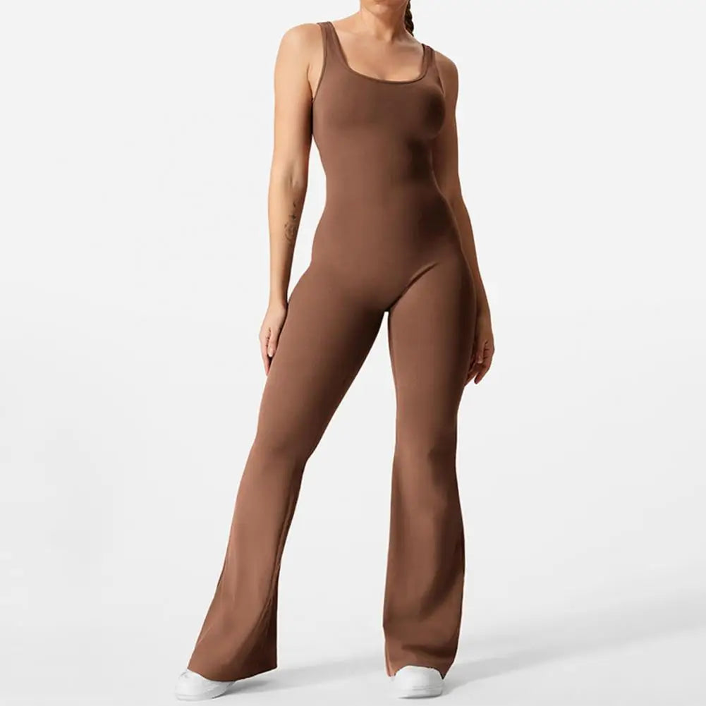 Marion – Damenhochtaillierter Jumpsuit mit ausgestelltem Saum