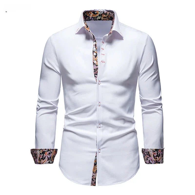 Dylan – Herren Slim Fit Paisley Print Langarmhemd