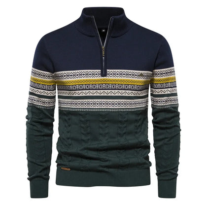 John – Gestreifter Herrenrollkragenpullover