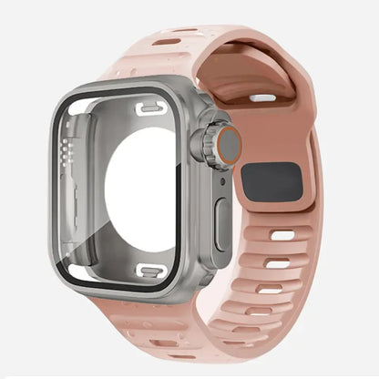 Lisa – Wasserdichtes Unisex-Gehäuse und Silikonband für Apple Watch