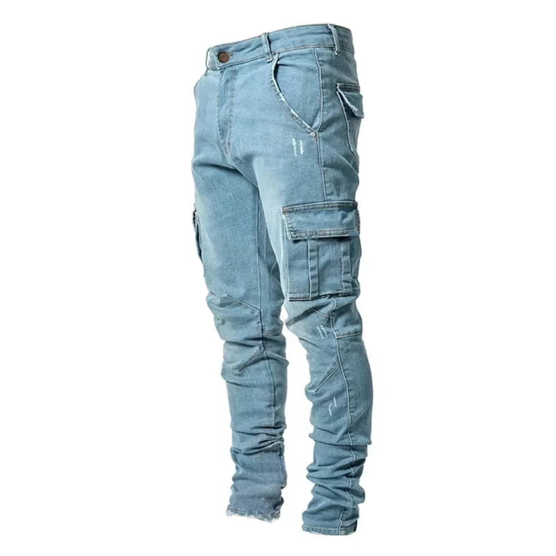 Phil – Schlanke Herren-Cargohose aus Denim