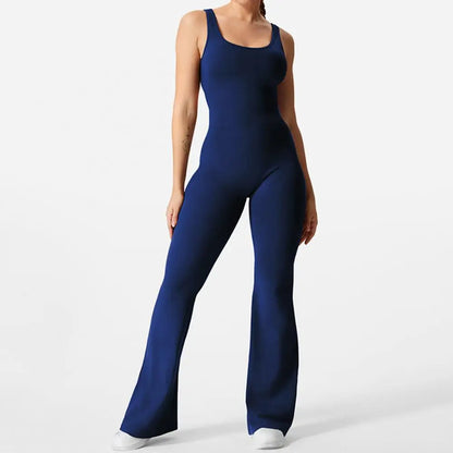 Marion – Damenhochtaillierter Jumpsuit mit ausgestelltem Saum