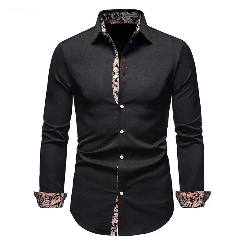 Dylan – Herren Slim Fit Paisley Print Langarmhemd