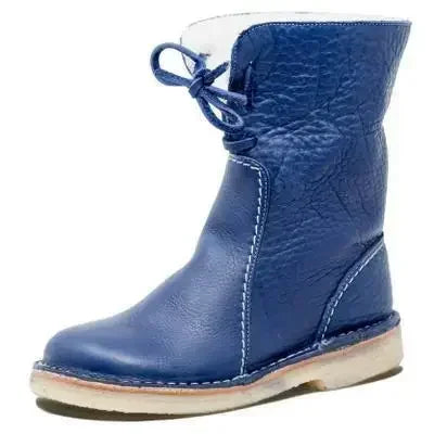 Leanne – Damen Retro Plüsch-Schnürstiefeletten