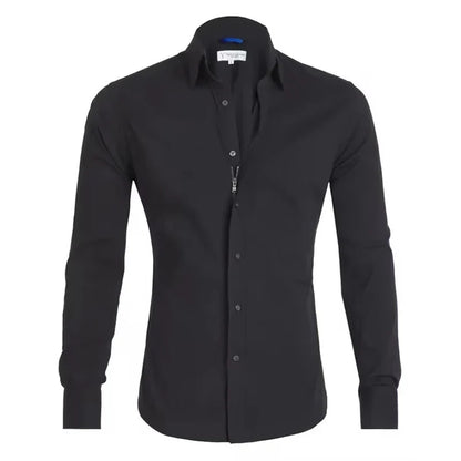 Max – Herren-Oxfordhemd in Hellblau – Slim-Fit Button-Top mit Stilvoller Reißverschlussleiste