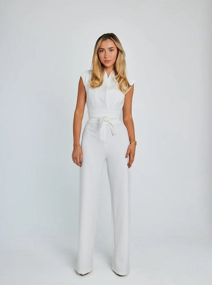 Pamela – Ärmelloser Damen-Jumpsuit mit Weitem Bein