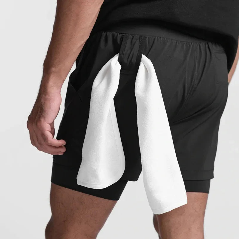 Charles – Atmungsaktive Herren Doppelschicht 2-in-1 Trainingsshorts