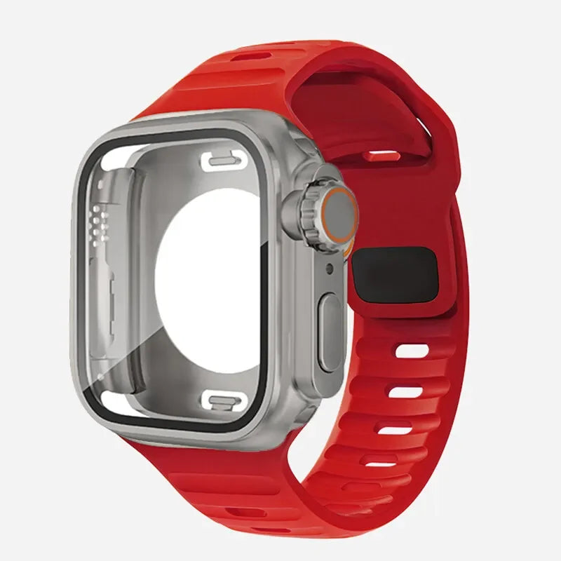 Lisa – Wasserdichtes Unisex-Gehäuse und Silikonband für Apple Watch