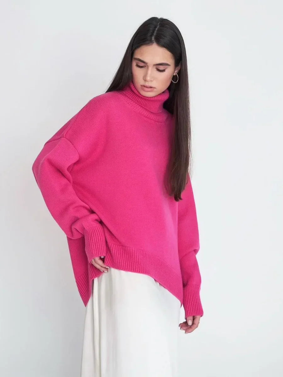 Kelly – Damen Kaschmirpullover mit Hohem Kragen