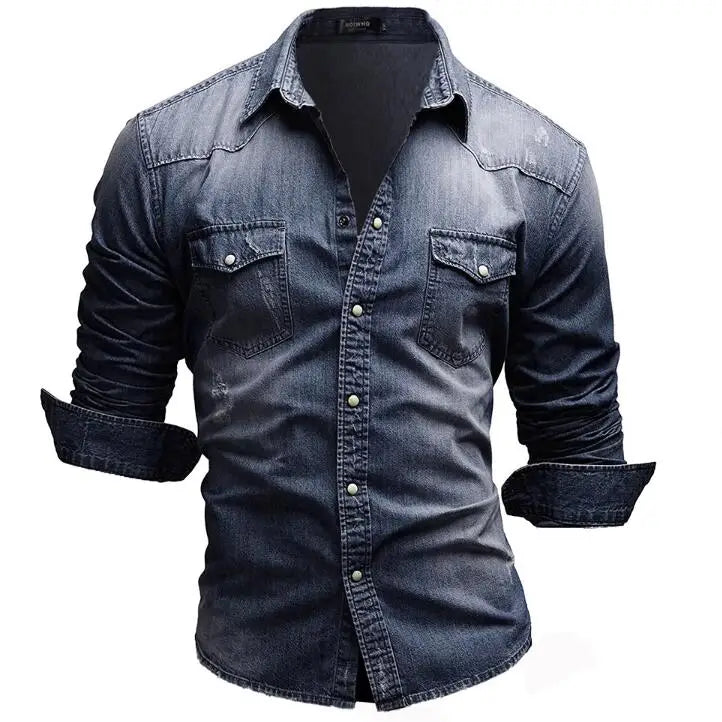 Steve – Herren Langarmshirt aus Denim