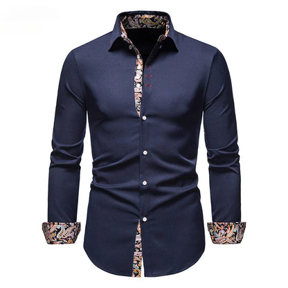 Dylan – Herren Slim Fit Paisley Print Langarmhemd