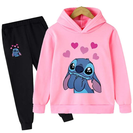 Amanda – Kinder Cartoon-Bedrucktes Hoodie- und Hosen-Set