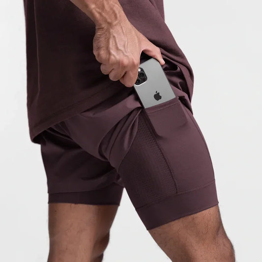 Charles – Atmungsaktive Herren Doppelschicht 2-in-1 Trainingsshorts