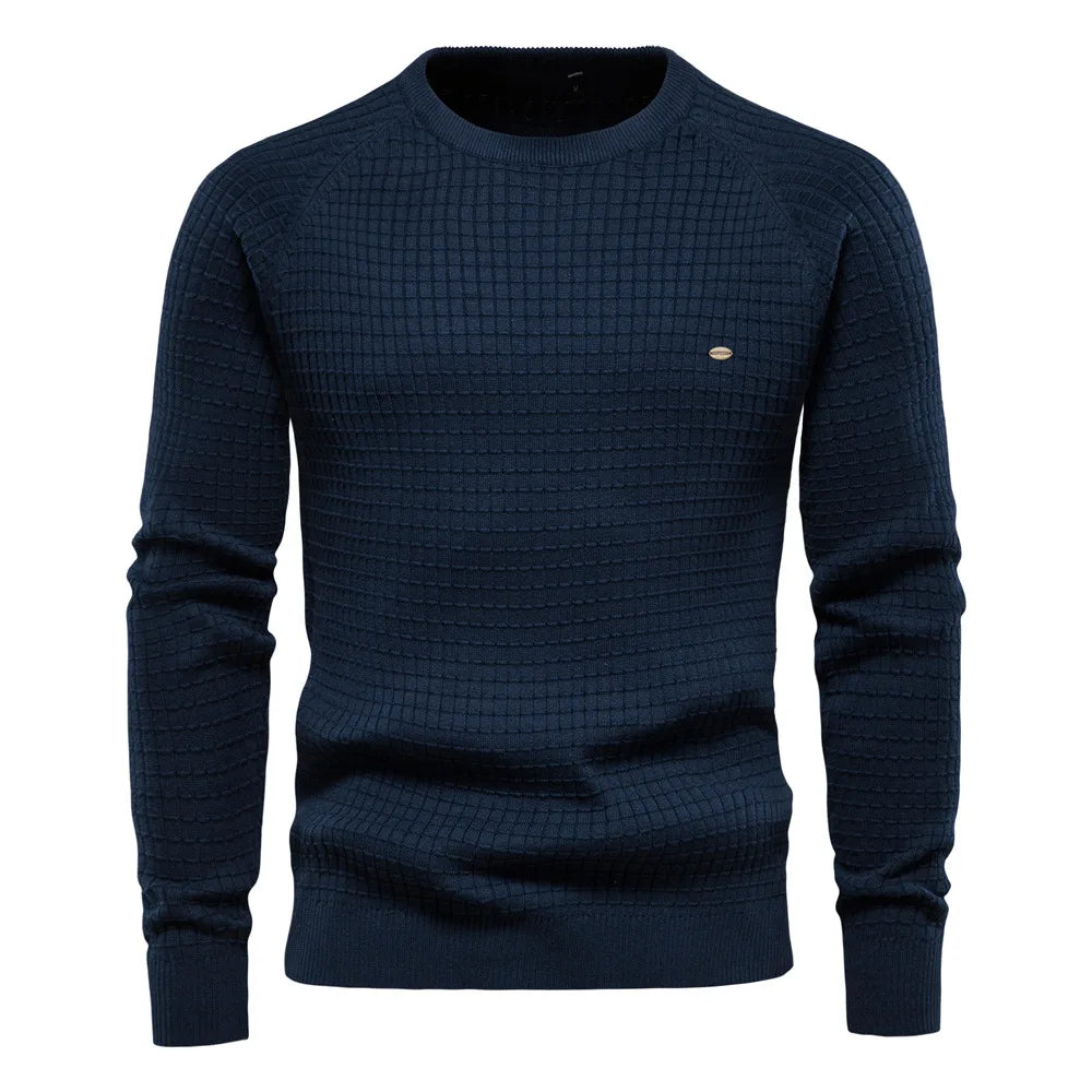 Jason – Klassischer Rundhals-Pullover mit Karo-Muster für Herren