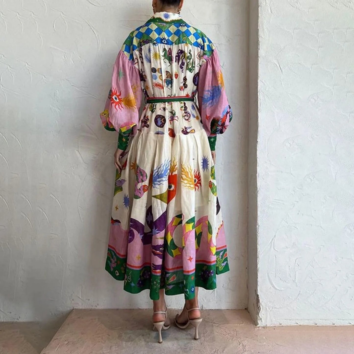 Jessie – Bohemian Maxikleid mit Knopfleiste für Damen