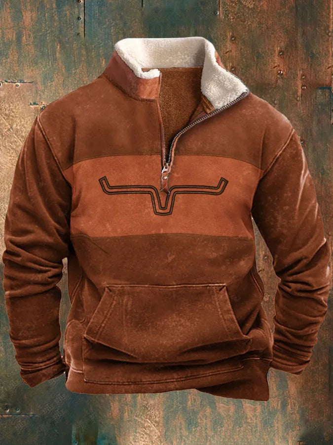 Gary – Vintage 3D Gedruckter Fleece-Pullover