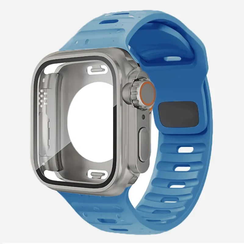 Lisa – Wasserdichtes Unisex-Gehäuse und Silikonband für Apple Watch