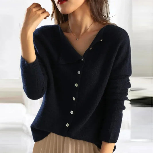 Marie – Damen-Cardigan im Vintage-Stil mit klassischem Strickmuster