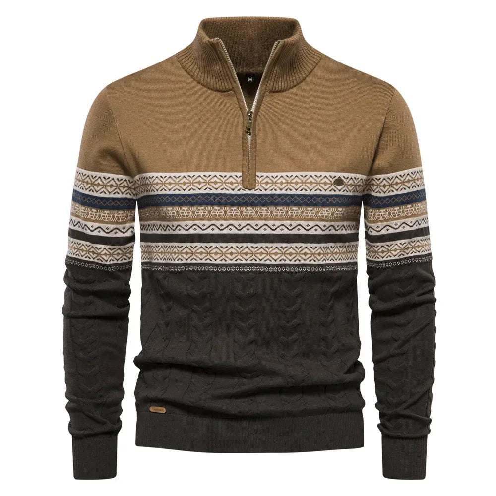 John – Gestreifter Herrenrollkragenpullover