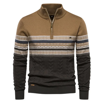 John – Gestreifter Herrenrollkragenpullover