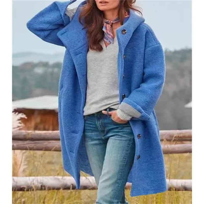 Kimberley – Plüsch-Hoodie-Cardigan-Mantel für Damen