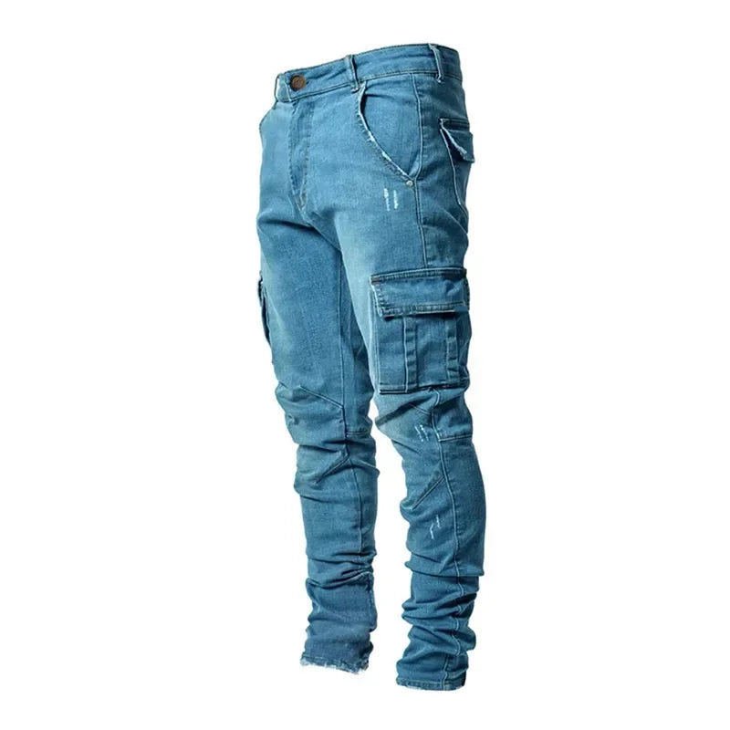 Phil – Schlanke Herren-Cargohose aus Denim