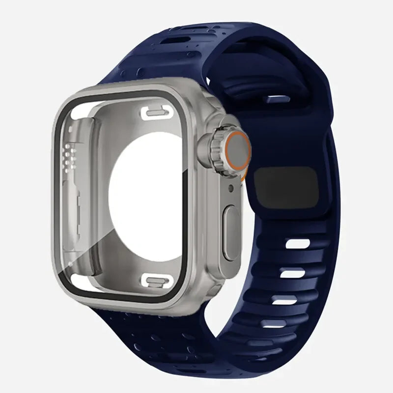 Lisa – Wasserdichtes Unisex-Gehäuse und Silikonband für Apple Watch