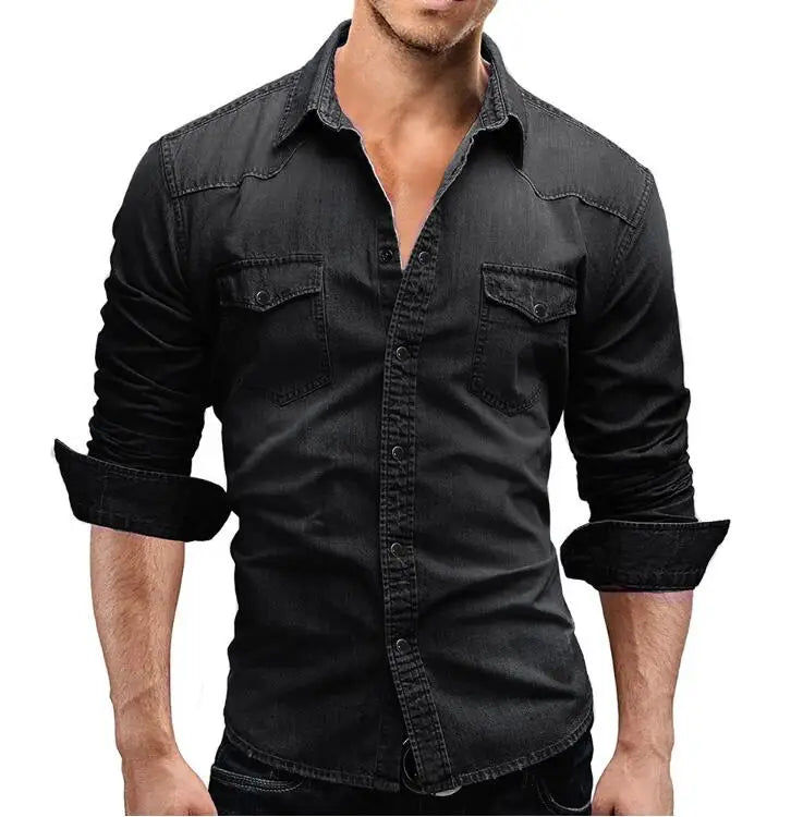 Steve – Herren Langarmshirt aus Denim