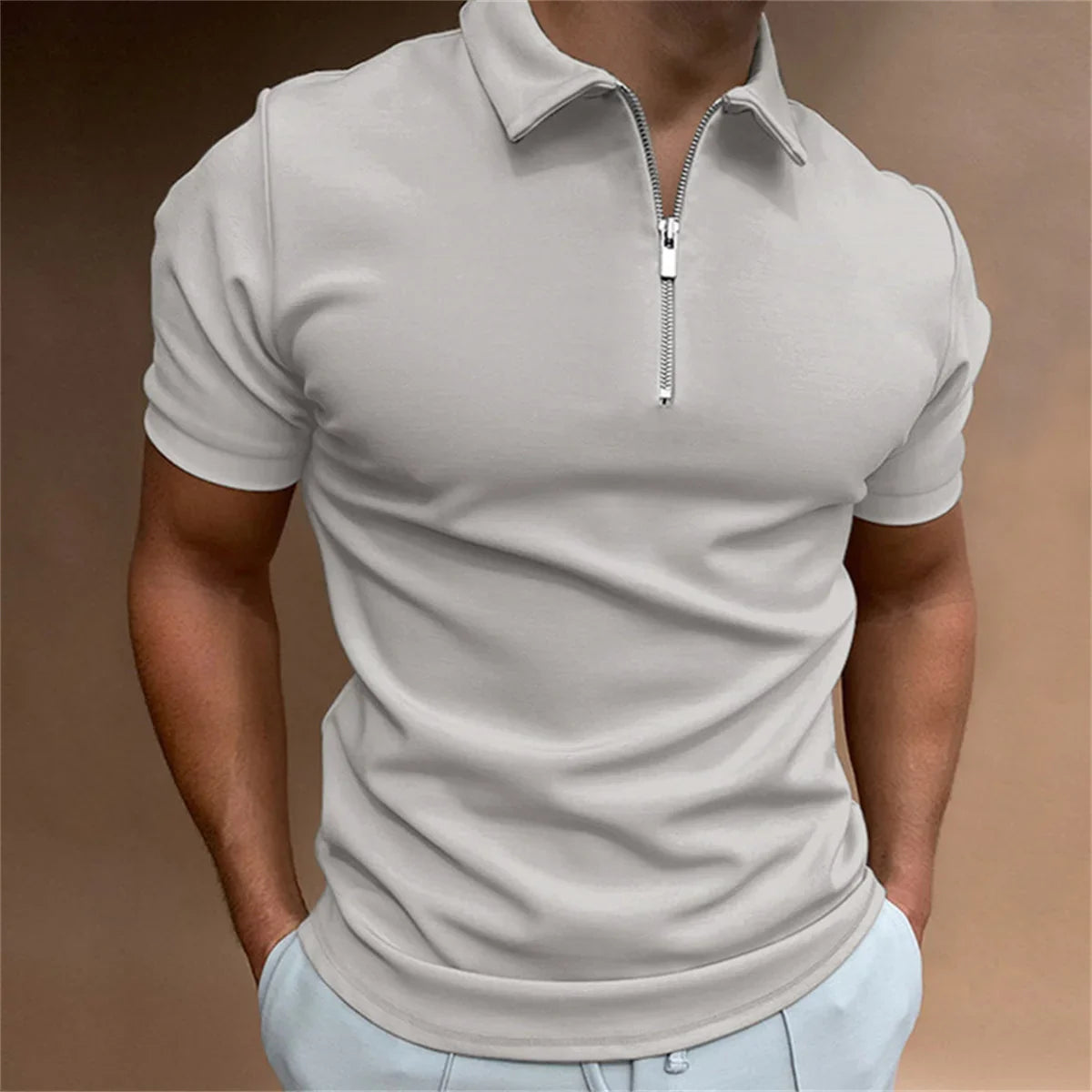 Ross – Kurzarm-Poloshirt mit Reißverschluss-Detail