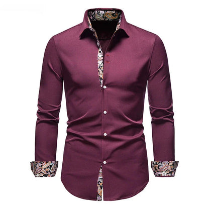 Dylan – Herren Slim Fit Paisley Print Langarmhemd