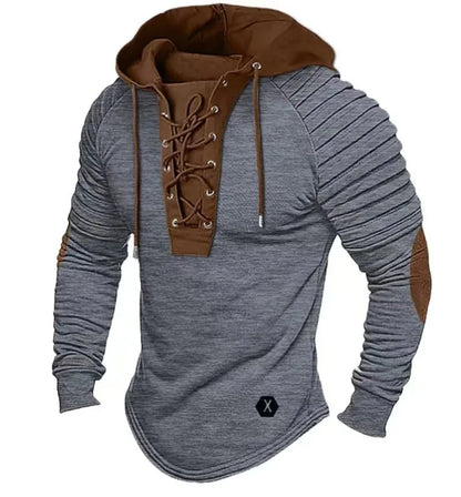 Sydney – Herren Kapuzen-Langarmshirt mit Schnürung - Slim-Fit Design