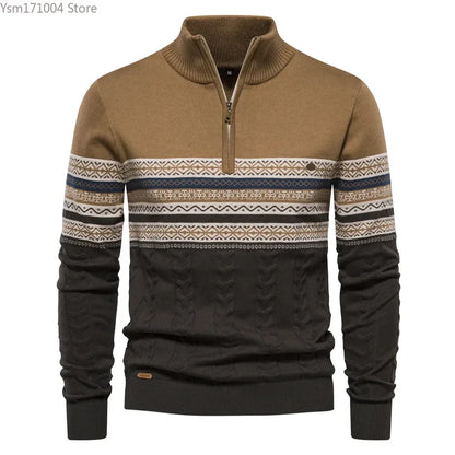 John – Gestreifter Herrenrollkragenpullover